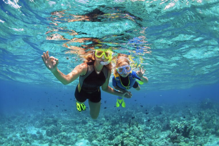 Mom and Daughter Snorkeling