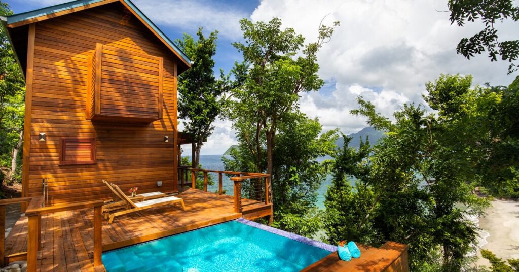 Ti Fey Villa at Secret Bay Caribbean resort with private pools