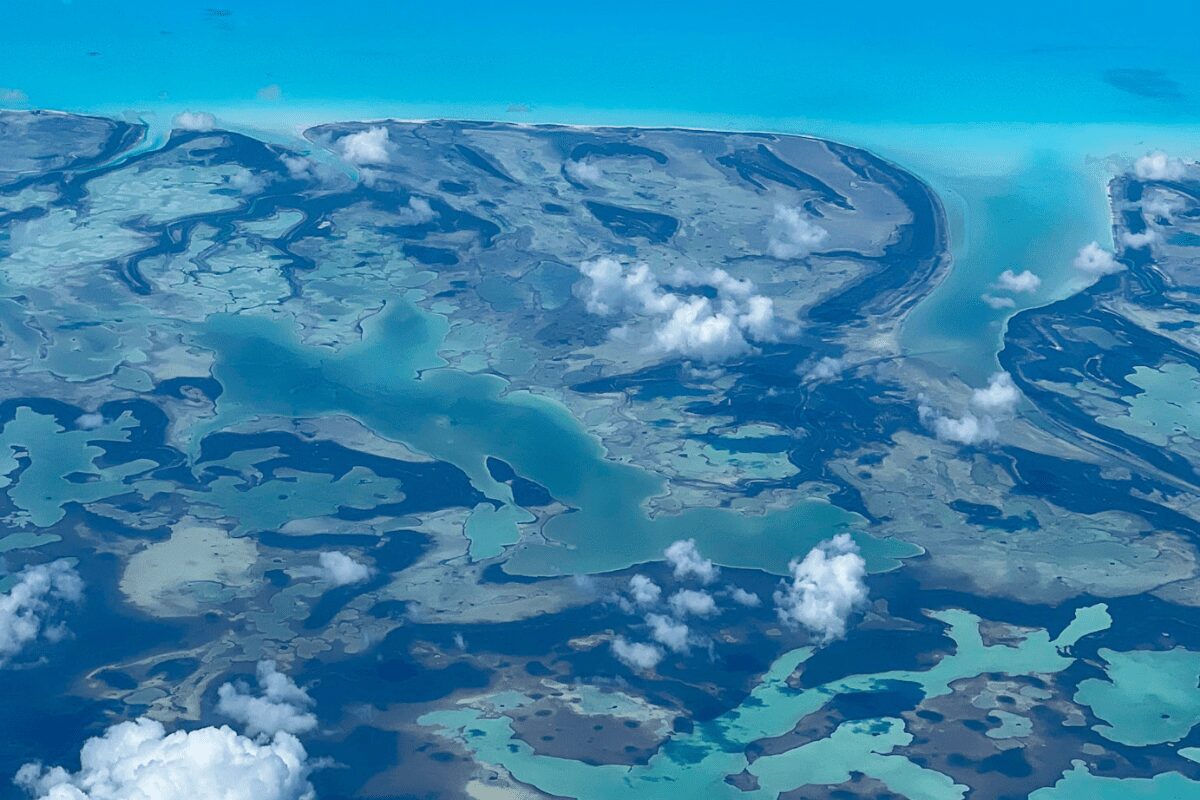 Aerial of Bahamas vs Caribbean