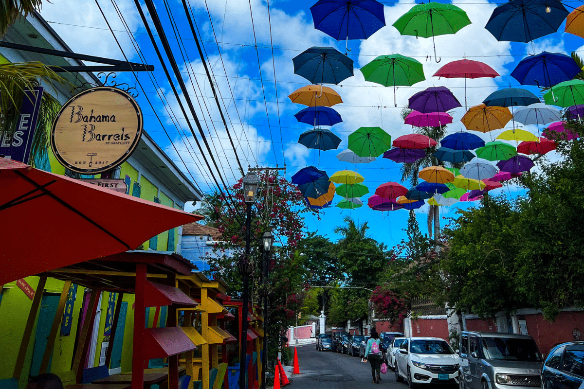 Colorful Nassau street scene