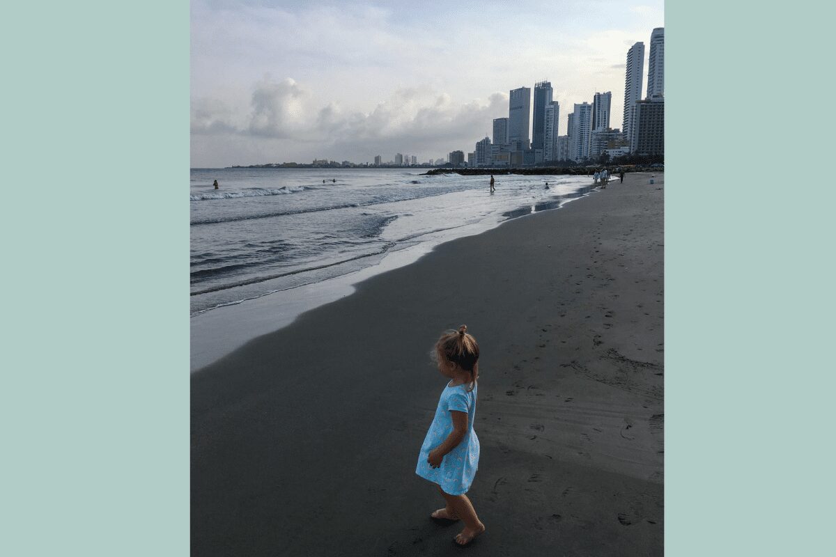 Child in Bocagrande Beach in Cartagena