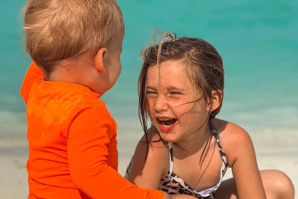 Toddlers at the beach