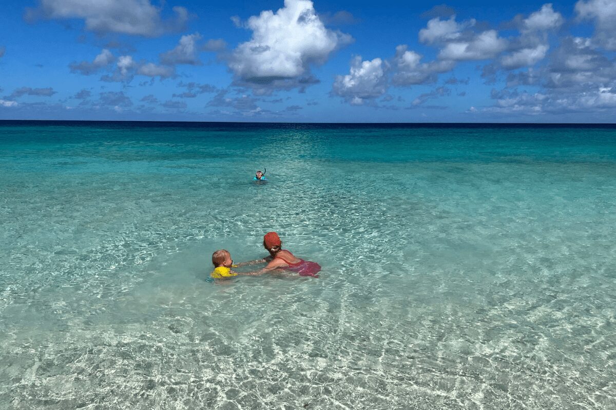 Toddler in the Caribbean beach