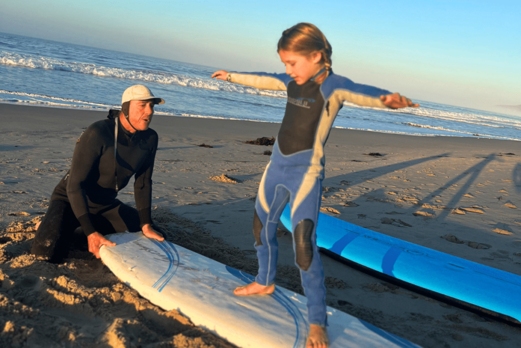 Surfing with kids