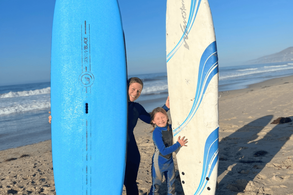 Surfing with kids