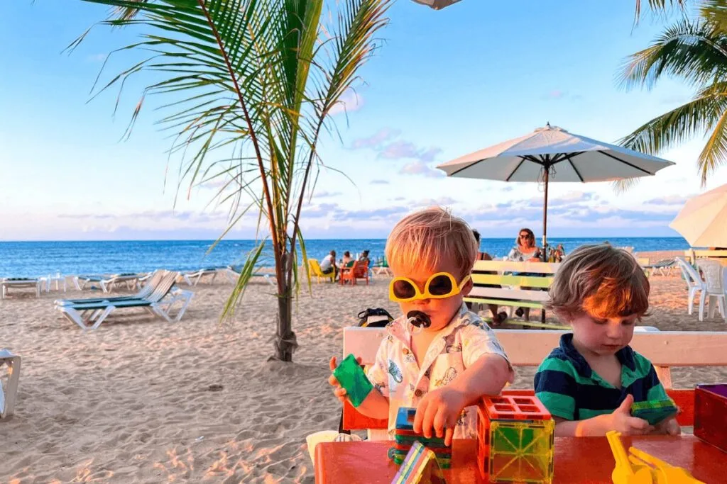 Kids by the beach