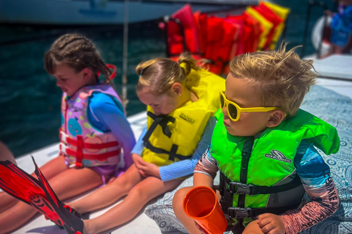 Kids on a boat trip