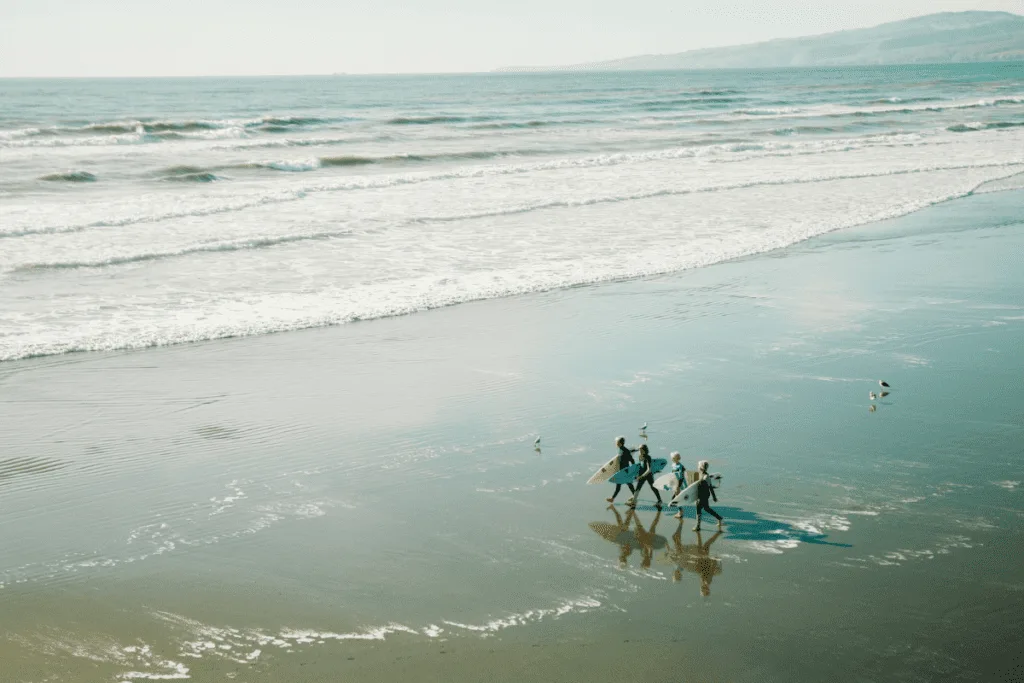 Surfing with kids