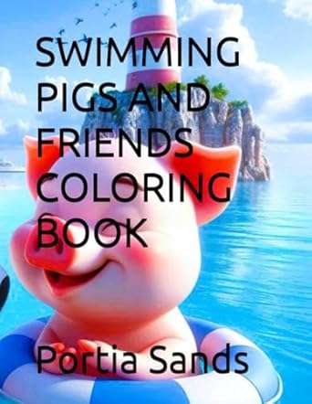 Swimming Pigs Coloring Book 
