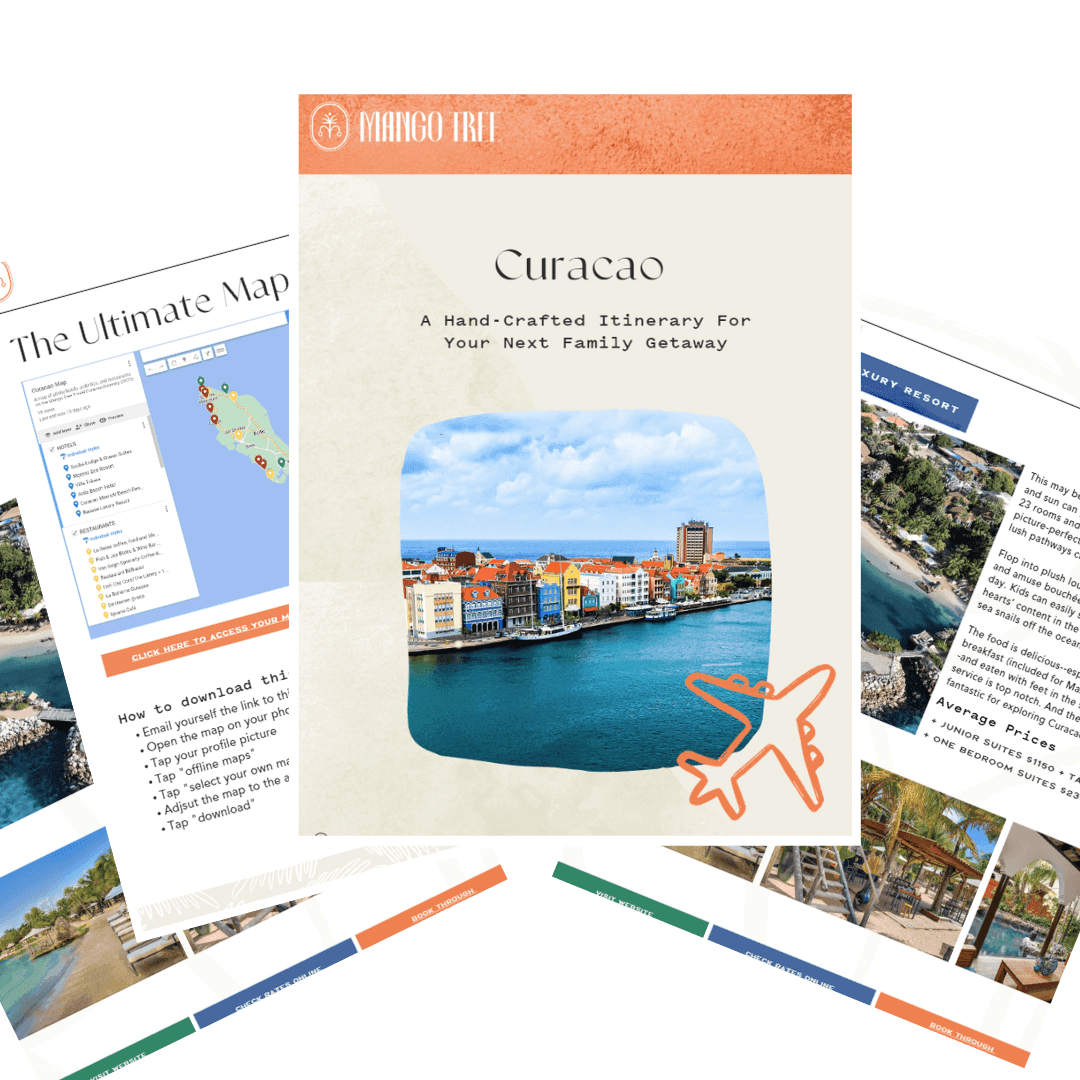 Infographic highlighting why Curacao is one of the best Caribbean islands for families.